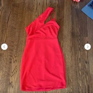 Lena Red Asymmetrical One Shoulder Mini Dress Size Small Homecoming Formal